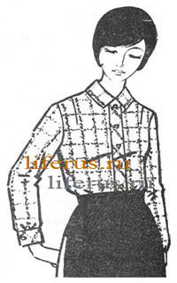 Блузка с нагрудной вытачкой и вшивным рукавом